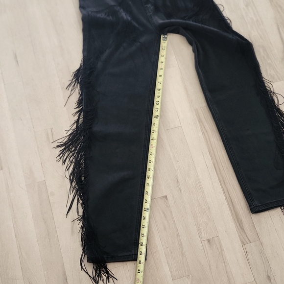 NWT Blue B Fringe Womens High Rise Straight Leg Black Denim Jeans Pants Size L - Picture 10 of 14